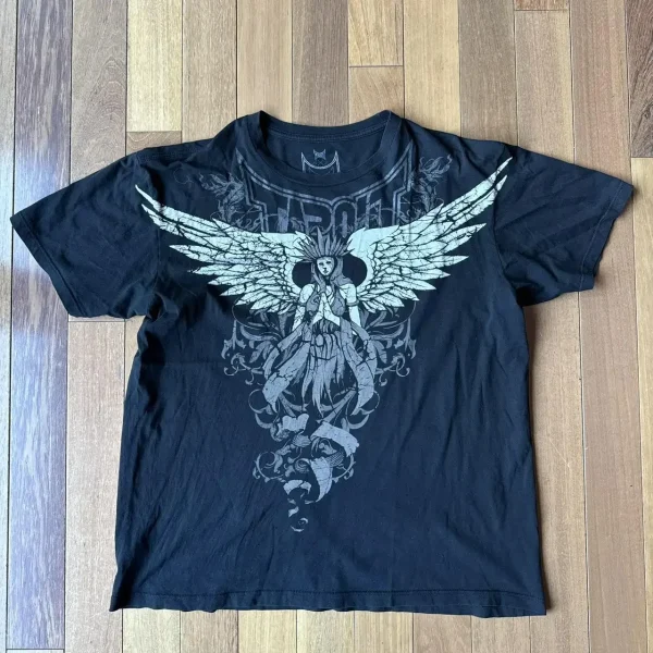 Y2K New Tapout T Shirt Letter Graphic Print Oversized TShirt Mens Punk Rock Round Neck Tops Harajuku Hip Hop Cotton Short Sleeve - Image 3
