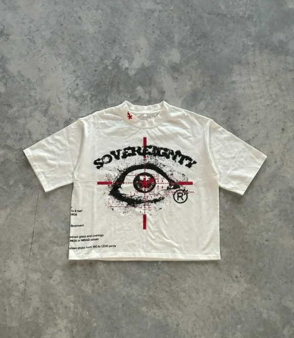 Y2K Streetwear Round Neck Big Eyes Print Graphic Oversized T-Shirt Men's Fashion Harajuku Loose Versatile Short Sleeve Top