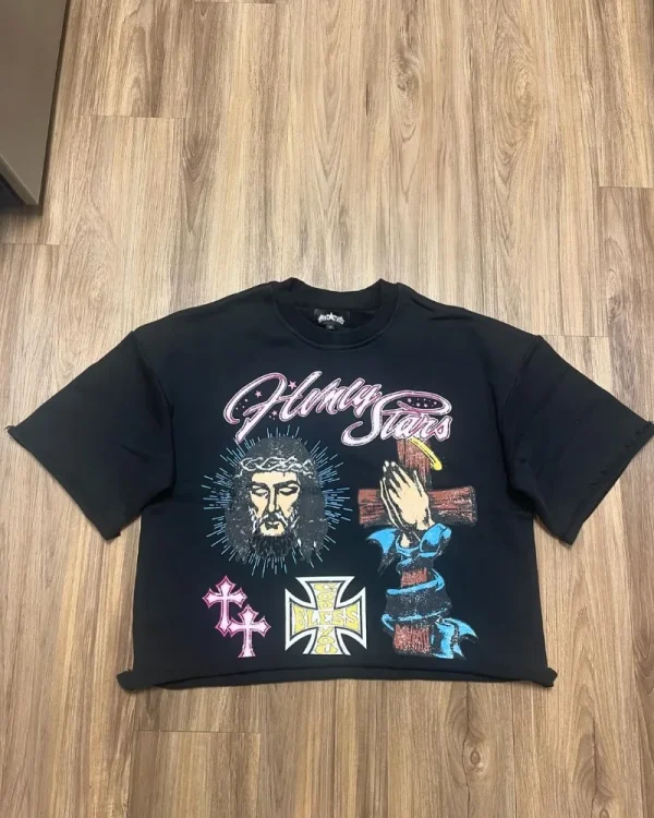 Trendy Brand Fashion Versatile Loose Half-sleeved Top Men Y2k Harajuku Hip-hop Rock Anime Cartoon Printed Short-sleeved T-shirt - Image 3