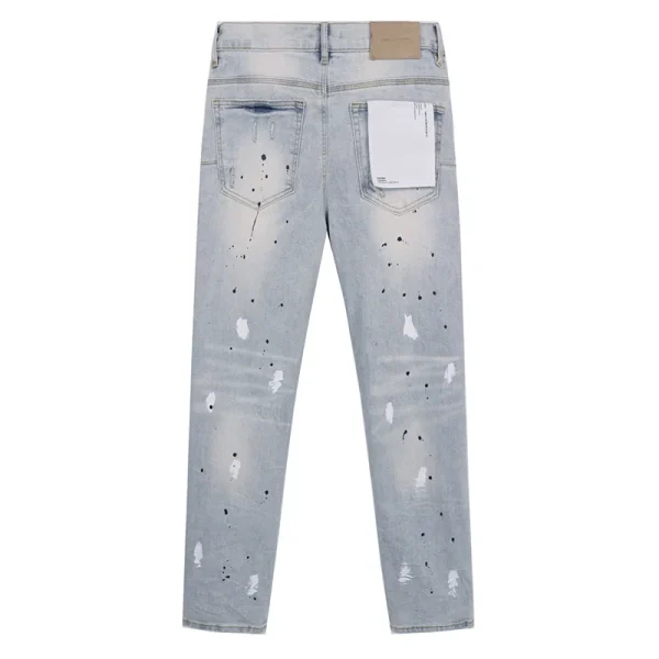 2025 Spring Summer Purples Jeans Trendy Ripped Dirty Wash Straight American Jeans Brands Pants All-match Men Woman - Image 3