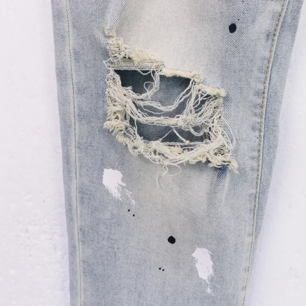 2025 Spring Summer Purples Jeans Trendy Ripped Dirty Wash Straight American Jeans Brands Pants All-match Men Woman - Image 5