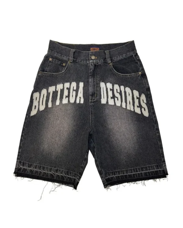 American Street Harajuku Retro Denim Shorts with Letter Embroidery Oversized Jeans Men Y2k Loose Casual Versatile Shorts Women - Image 4