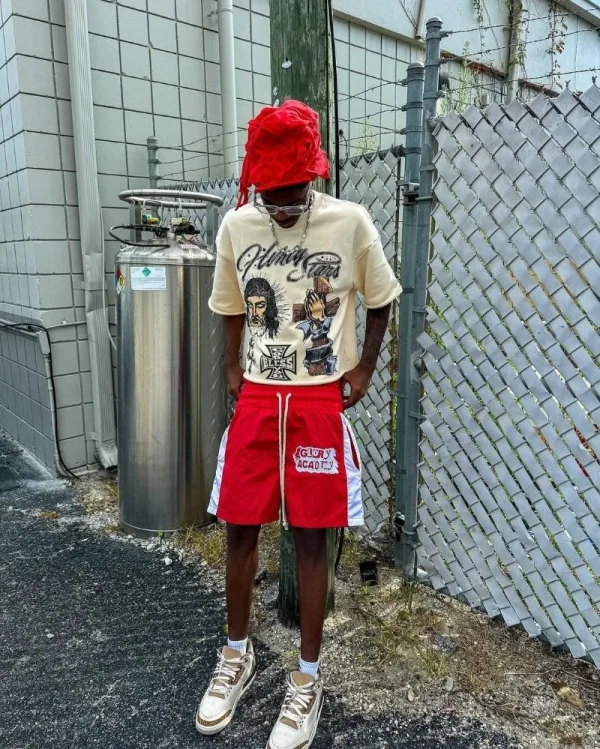 Trendy Brand Fashion Versatile Loose Half-sleeved Top Men Y2k Harajuku Hip-hop Rock Anime Cartoon Printed Short-sleeved T-shirt - Image 4